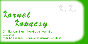 kornel kopacsy business card